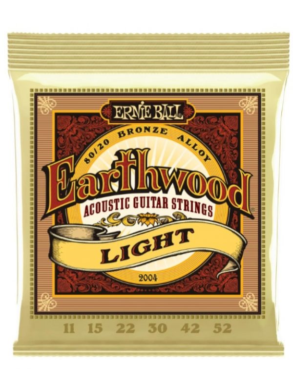 Ernie Ball 2004 Light Earthwood 80/20 Bronze Acoustic Strings - .011-.052