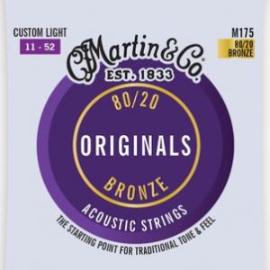 Martin M175 The Originals 80/20 Bronze Acoustic Guitar Strings Custom Light 11-52
