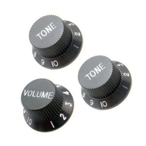 Genres Set Of 3 Volume Knobs Set For ST Sq Electric Guitar Parts _ Black
