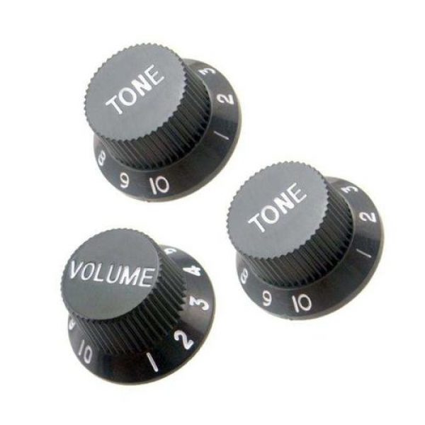 Genres Set Of 3 Volume Knobs Set For ST Sq Electric Guitar Parts _ Black