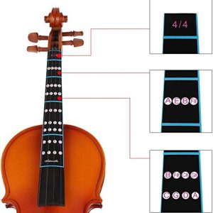 Violin Finger Guide Fingerboard Sticker, Removable 4/4 Violin Fiddle Finger Fingerboard Fretboard Sticker for Beginners Practice