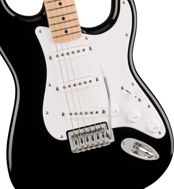 Squier Sonic® Stratocaster®, Maple Fingerboard, White Pickguard, Black - Image 2