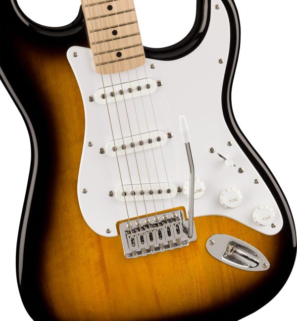 Squier Sonic® Stratocaster®, Maple Fingerboard, White Pickguard, Black - Image 4